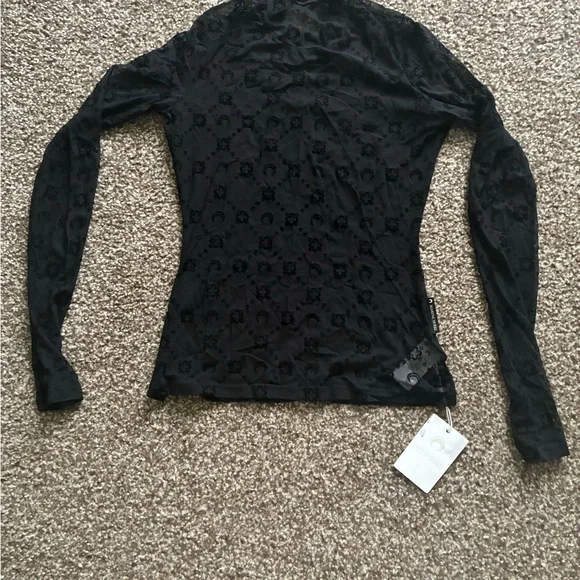 Marine Serre Black Sheer Textured Top and Tights - Picture 4 of 9